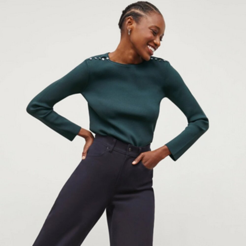 MM Lafleur The Malin Top - Jardigan Knit in Deep Sea